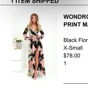 Lulu’s Wondrous Water Lillies Black Floral Print Maxi Dress